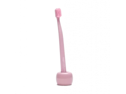 Roots zubní kartáček super soft, růžový a stojánek růžový