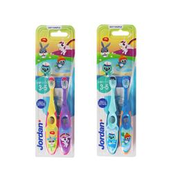 Jordan Step 2 zubní kartáček pro předškoláky měkký 3-5 let 2 pack
