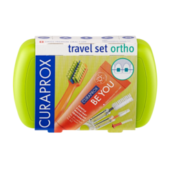 CURAPROX Travel set Ortho, cestovní sada zelená