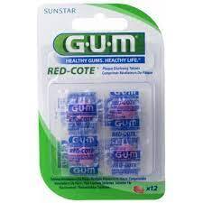 GUM Red Cote tablety pro indikaci zubního plaku, 12 ks