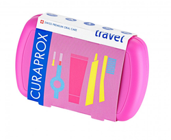 CURAPROX Travel set, cestovní sada růžová