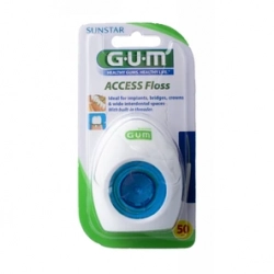 GUM ACCESS Floss zubní nit pro čištění implantátů a můstků, 50 ks