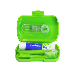 Curaprox Travel set KIDS , cestovní sada zelená