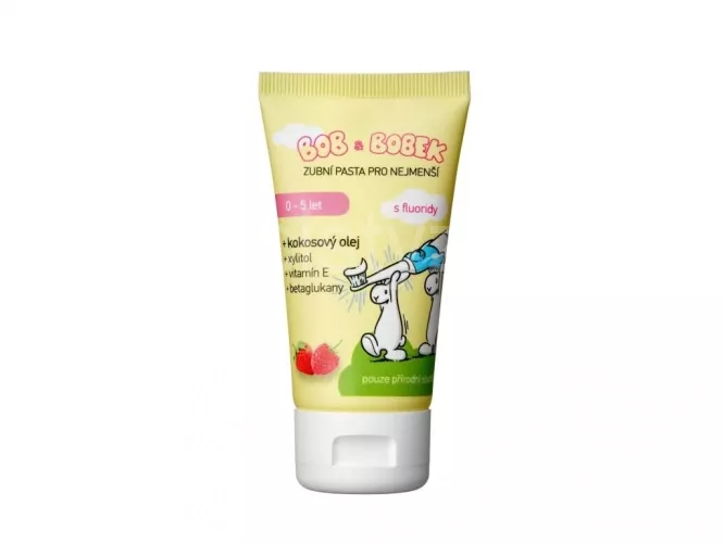 Bob a Bobek dětská zubní pasta s příchutí malin a jahod (0-5 let), 50 ml