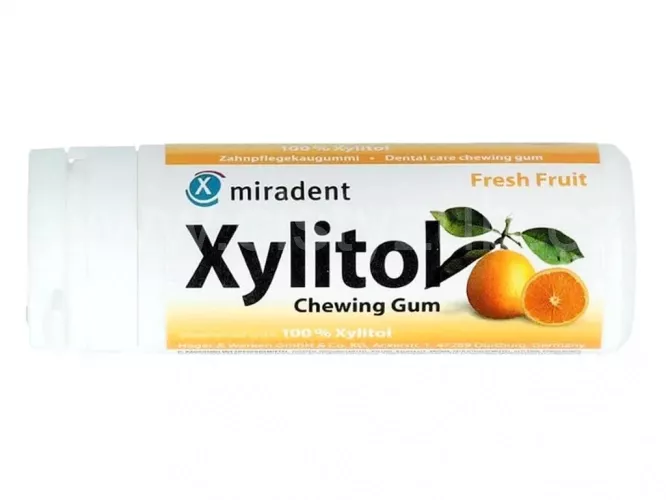 Miradent Xylitol žvýkačky OVOCNÉ 30 ks