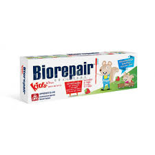 Biorepair Kids  jahodová pasta pro děti bez fluoridů, 50 ml