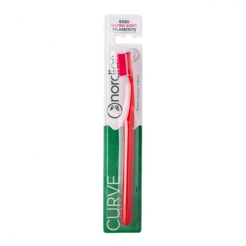 Nordics Curve Ultra Soft Red/Red zubní kartáček