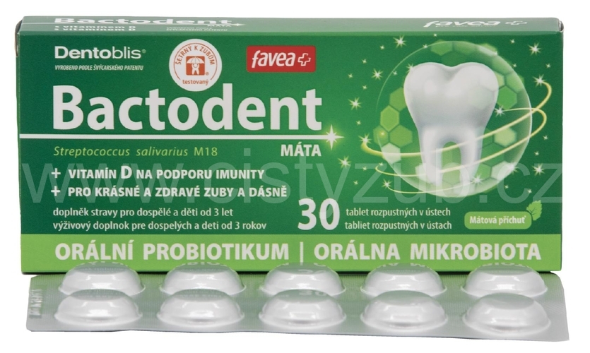 Bactodent orální probiotikum 30 ks - máta -  2+1 ZDARMA