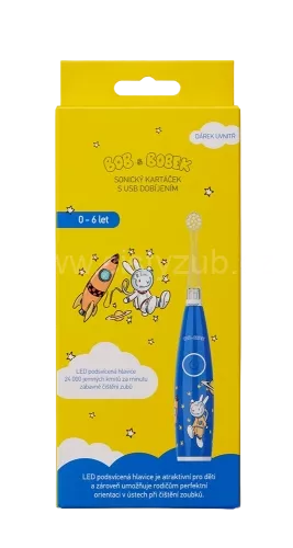 Bob a Bobek baby dětský sonický kartáček s kosmonautem a USB dobíjením, 0-6 let